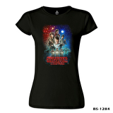 Stranger Things - Moonlight Siyah Bayan Tshirt