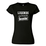 Burç - Born in December Vintage Siyah Kadın Tshirt