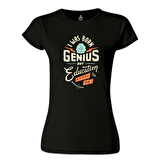 Yazı - Genius Siyah Bayan Tshirt