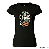 Yazı - Genius Siyah Bayan Tshirt