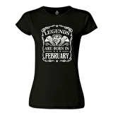Burç - Born in February Crown Siyah Kadın Tshirt