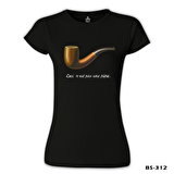 C'est ne pas Une Pipe Siyah Bayan Tshirt