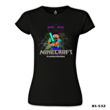 Minecraft - Survival of the Fittest Siyah Bayan Tshirt