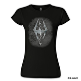 Skyrim - Dragon Siyah Bayan Tshirt