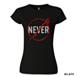 Metallica - Never Logo Siyah Bayan Tshirt