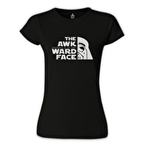 Star Wars - Awkwardness of The Force Siyah Bayan Tshirt