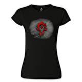 World of Warcraft - Horde Logo Siyah Bayan Tshirt