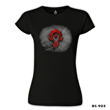 World of Warcraft - Horde Logo Siyah Bayan Tshirt