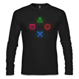 Play Buttons Siyah Erkek Sweatshirt