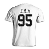 BTS - Jimin 95  (Ön-Arka) Beyaz Erkek Tshirt