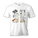 Müzik - Akort Beyaz Erkek Tshirt