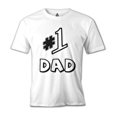 Number 1 Dad Beyaz Erkek Tshirt