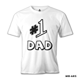 Number 1 Dad Beyaz Erkek Tshirt