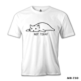 Kedi - Not Today! Beyaz Erkek Tshirt