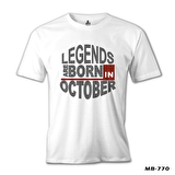 Legends Born in October - Wave Beyaz Erkek Tshirt