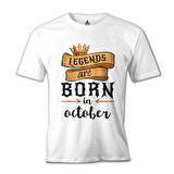 Legends Born in October - Edict Beyaz Erkek Tshirt