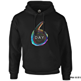 Day6 - Logo Siyah Erkek Fermuarsız Kapşonlu