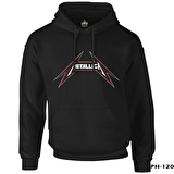Metallica - Logo Siyah Erkek Fermuarsız Kapşonlu