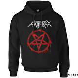 Anthrax - Logo Siyah Erkek Fermuarsız Kapşonlu