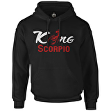 Burç - Scorpio King Siyah Erkek Fermuarsız Kapşonlu