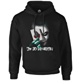 Joker - Cards Siyah Erkek Fermuarsız Kapşonlu
