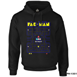 Pac-Man - Get Ready Siyah Erkek Fermuarsız Kapşonlu