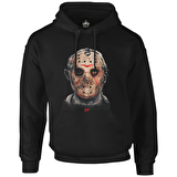 Friday the 13 - Jason Voorhees Siyah Erkek Fermuarsız Kapşonlu