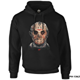 Friday the 13 - Jason Voorhees Siyah Erkek Fermuarsız Kapşonlu