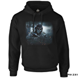 Call of Duty - Cod Ghosts Siyah Erkek Fermuarsız Kapşonlu