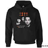 Depeche Mode Siyah Erkek Fermuarsız Kapşonlu