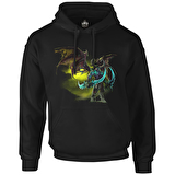World of Warcraft - Illidan Stormrage Siyah Erkek Fermuarsız Kapşonlu