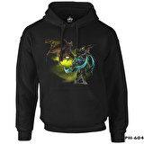 World of Warcraft - Illidan Stormrage Siyah Erkek Fermuarsız Kapşonlu