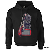 Rocker Dog Siyah Erkek Fermuarsız Kapşonlu