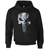 Punisher - Logo 2 Siyah Erkek Fermuarsız Kapşonlu