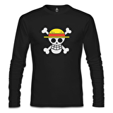 One Piece - Logo Siyah Erkek Sweatshirt