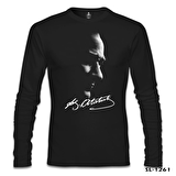 Atatürk - Atatürk İmza Siyah Erkek Sweatshirt