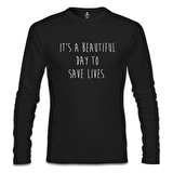Grey's Anatomy - Save Lives Siyah Erkek Sweatshirt
