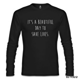 Grey's Anatomy - Save Lives Siyah Erkek Sweatshirt