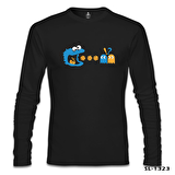 Pac-Man - Kurabiye Canavarı Siyah Erkek Sweatshirt