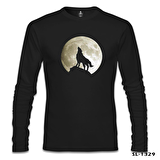 Kurt ve Ay Siyah Erkek Sweatshirt