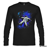 Dreams in Space Siyah Erkek Sweatshirt
