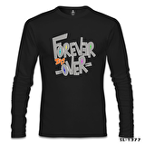 Yazı - Forever it's Over Siyah Erkek Sweatshirt