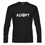 Adopt - Pati Siyah Erkek Sweatshirt