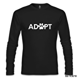 Adopt - Pati Siyah Erkek Sweatshirt