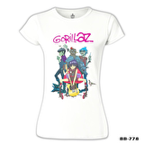 Gorillaz - Band Beyaz Bayan Tshirt