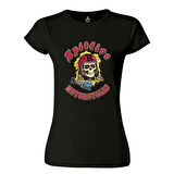 Motosiklet - Spitfire Siyah Bayan Tshirt
