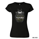 Totoro Siyah Bayan Tshirt