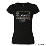 Minecraft - Periodic Table Siyah Kadın Tshirt