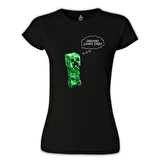 Minecraft - Creepers Gonna Creep Siyah Bayan Tshirt