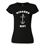 Rihanna Navy Siyah Bayan Tshirt